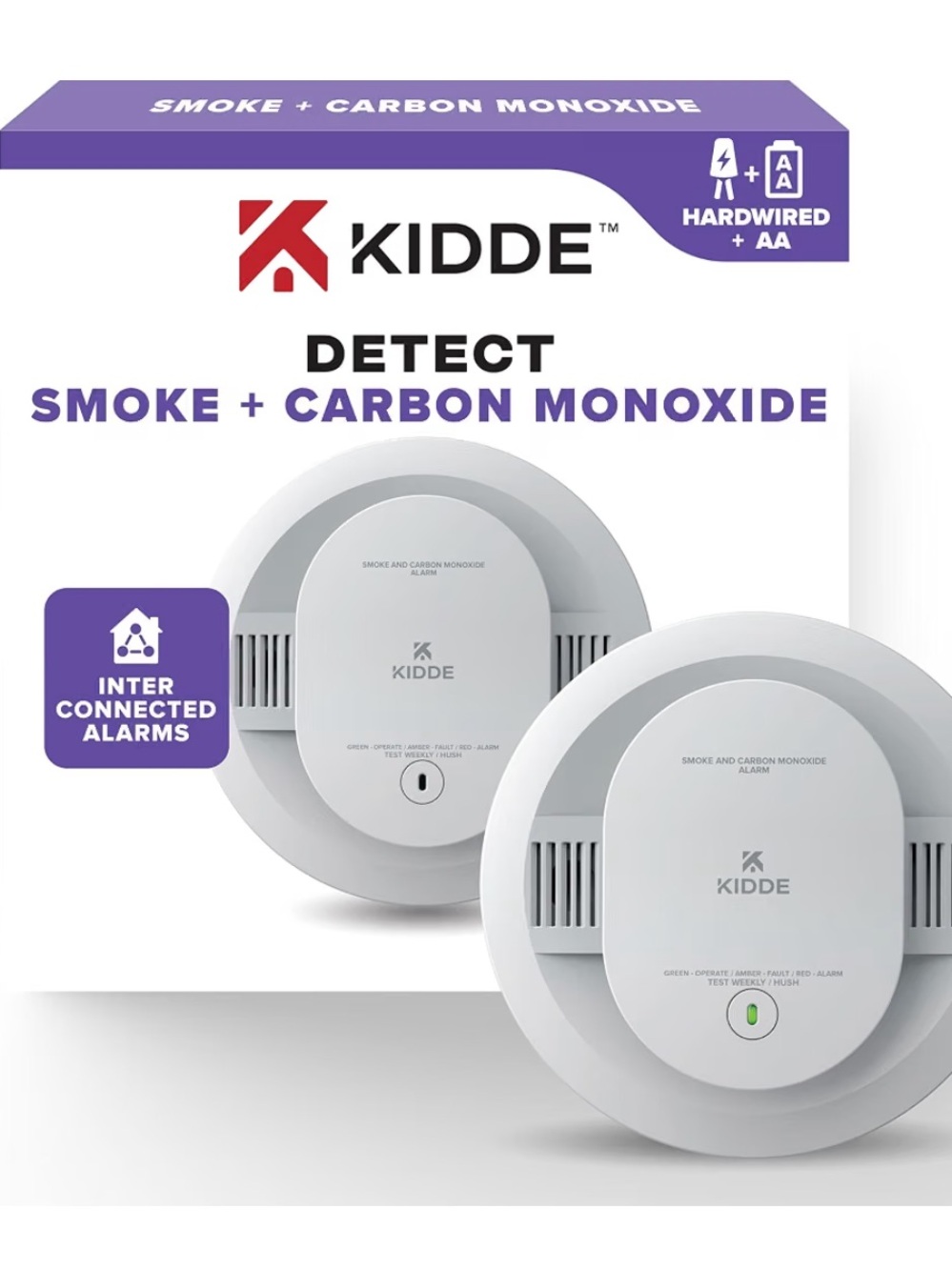 New Kidde Detect Smoke + Carbon Monoxide Alarm - White